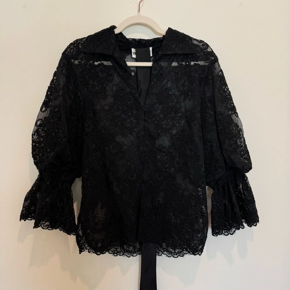 Victor Costa Black Lace Blouse